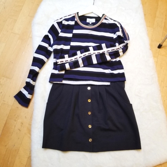 Juicy Couture Button Front Navy Mini Skirt Size L - Picture 3 of 12